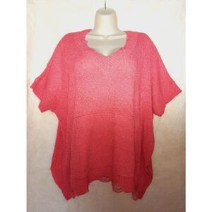 Macaron pink Distressed sz small v neck blouse